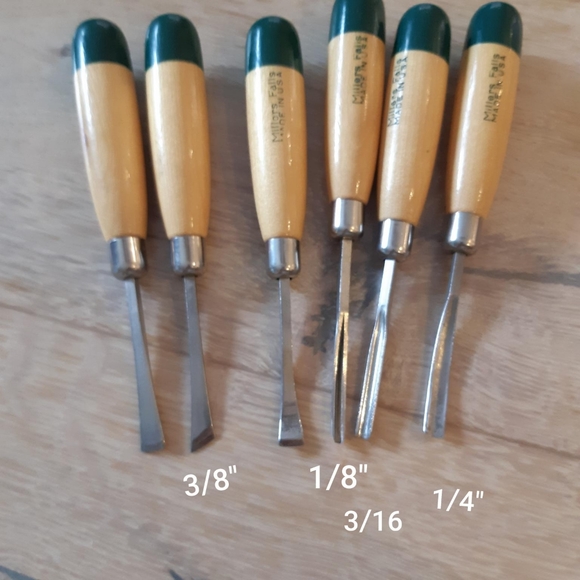 6 Piece Miller Falls Hand Carving Chisel Set. Used but in good shape - Picture 6 of 6